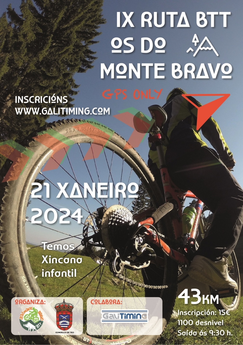 IX RUTA BTT OS DO MONTE BRAVO - CONCELLO DE TEO 2024 - Inscriu-te