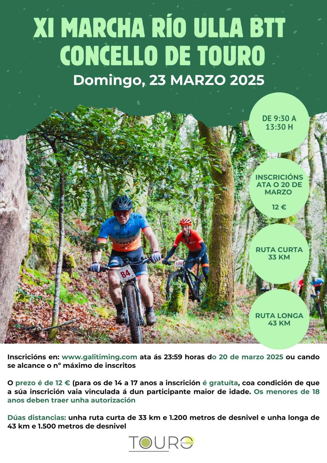 XI MARCHA RIO ULLA BTT CONCELLO DE TOURO 2025 - Inscríbete