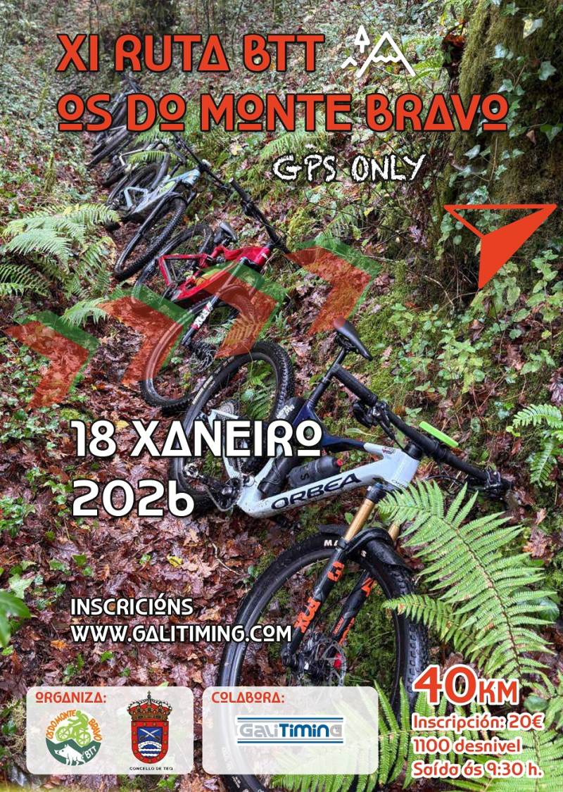 XI RUTA BTT OS DO MONTE BRAVO - CONCELLO DE TEO 2026 - Inscríbete