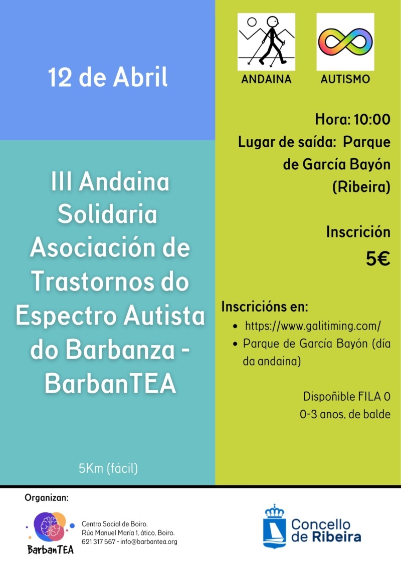 III ANDAINA SOLIDARIA ASOCIACION DE TRASNTORNOS DO ESPECTRO AUTISTA DO BRARBANZA BARBANTEA - Inscríbete