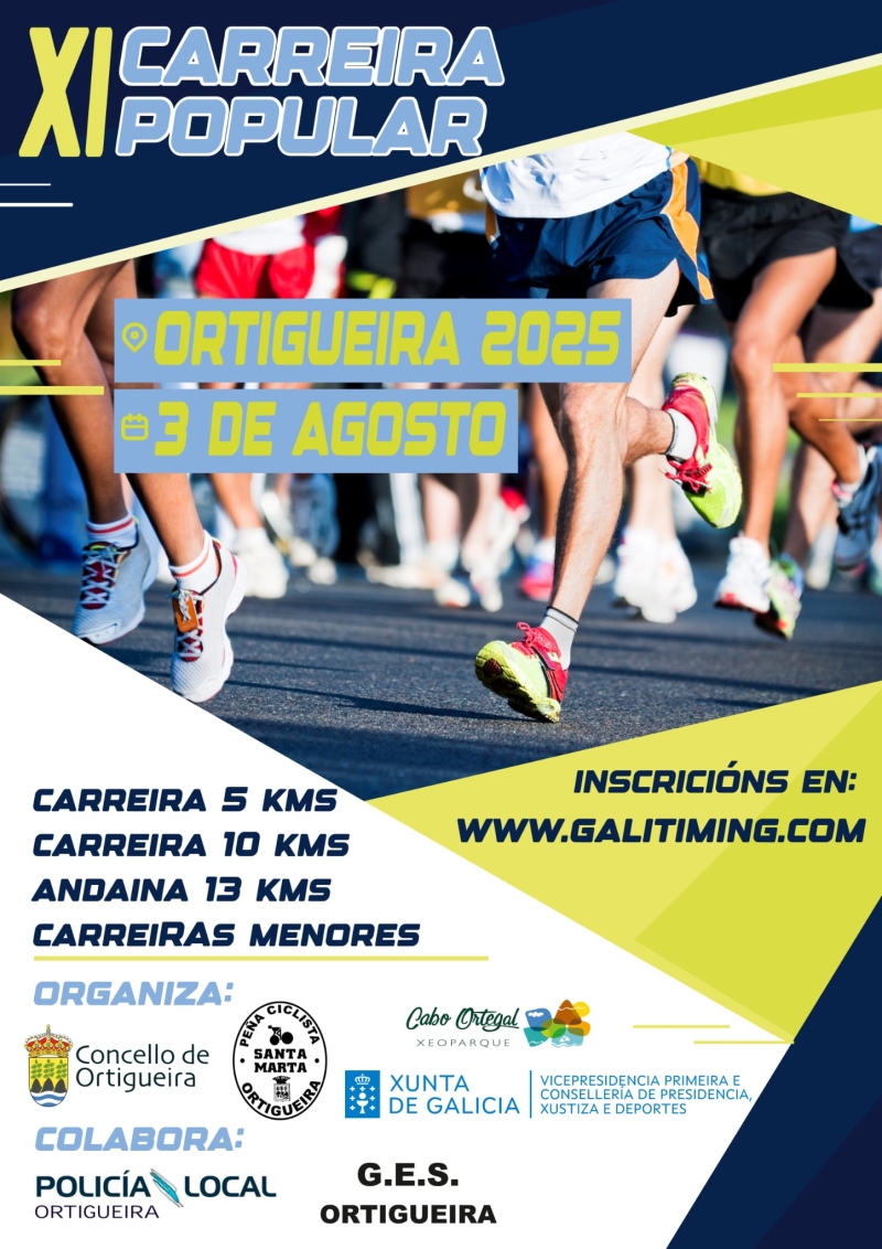 Cartel del evento XI CARREIRA POPULAR ORTIGUEIRA 2025