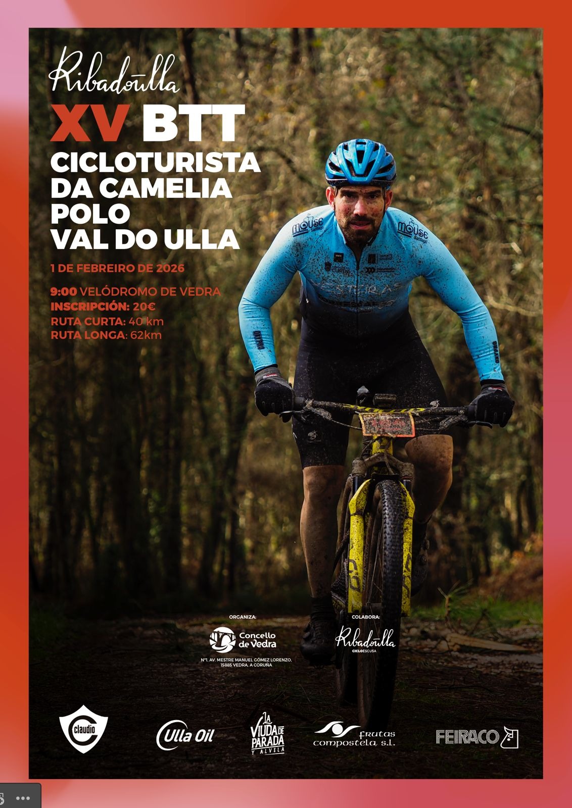 Cartel del evento XV RUTA CICLOTURÍSTICA EN BTT DA CAMELIA POLO VAL DO ULLA 2026