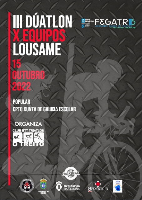 Event Poster III DÚATLON DE EQUIPOS CONTRARRELOXO DE LOUSAME POPULAR/CPTO XUNTA DE GALICIA ESCOLAR