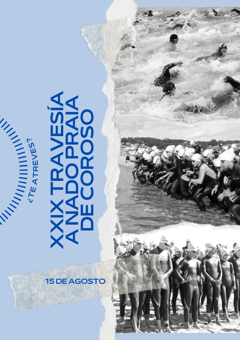 Cartel del evento XXIX TRAVESÍA A NADO “PRAIA DE COROSO” - 2024
