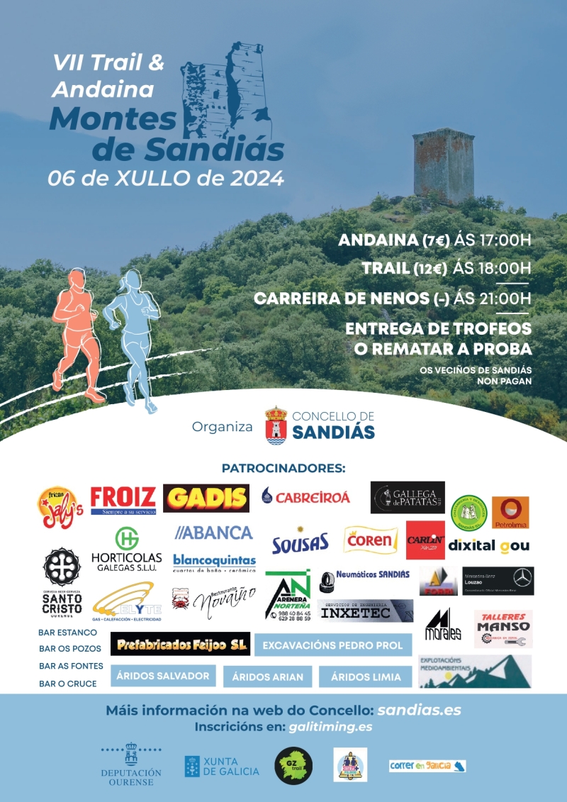 Cartel del evento VII TRAIL & ANDAINA MONTES DE SANDIÁS - 2024